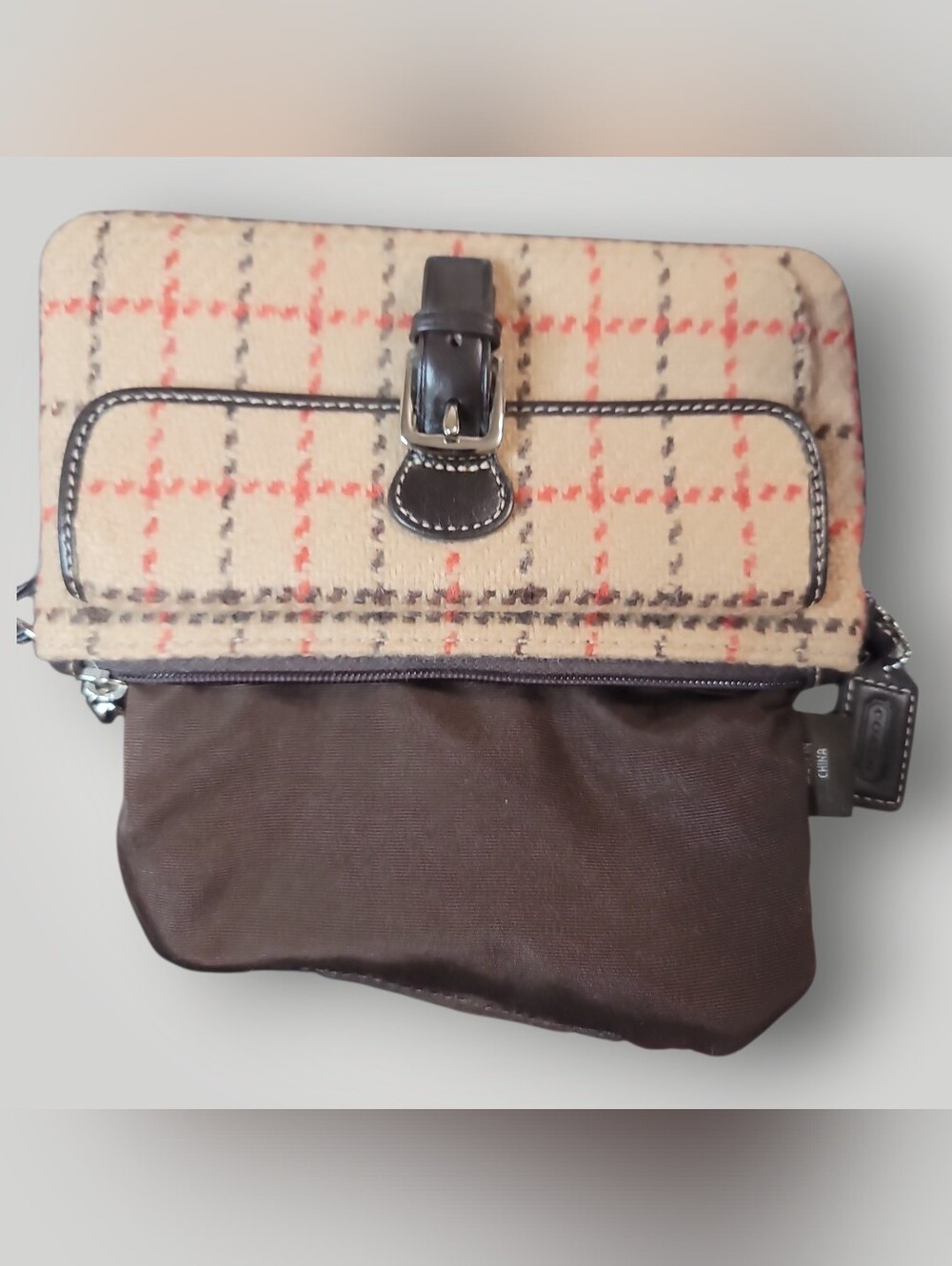 COACH Vintage Hampton wool plaid wristlet EUC - Picture 7 of 7